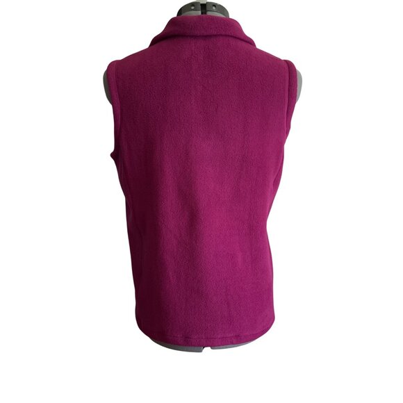 Lands End Womens Deep Pink Fleece Full Zip-Up Vest With Pockets Size Small 6-8 - Picture 3 of 7